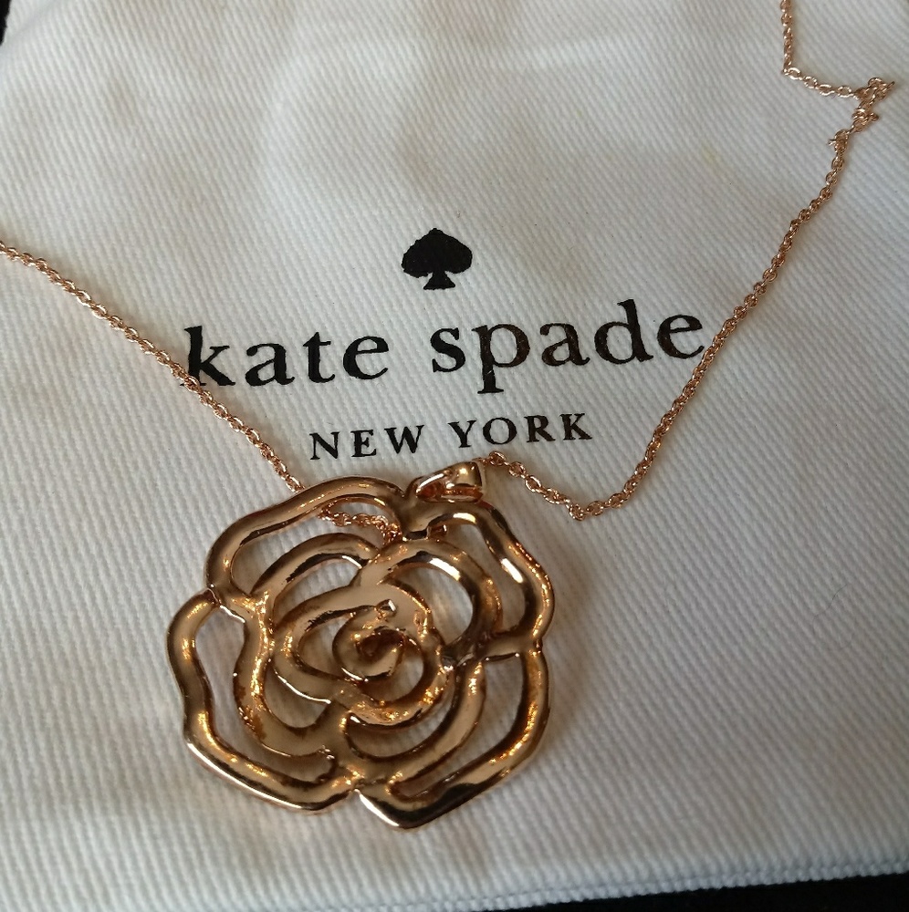 Kate Spade NWOT Rose Gold "Rose Garden" Necklace - Picture 6 of 8